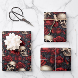 A Skull and Roses Series Design 10 Wrapping Paper Sheet