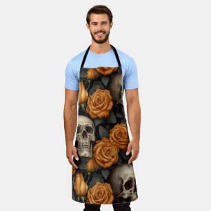 A Skull and Roses Series Design 11 Apron