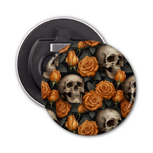 A Skull and Roses Series Design 11 Bottle Opener (Front)