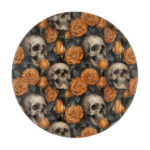 A Skull and Roses Series Design 11 Cutting Board