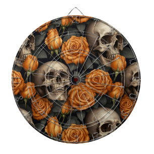 A Skull and Roses Series Design 11 Dartboard