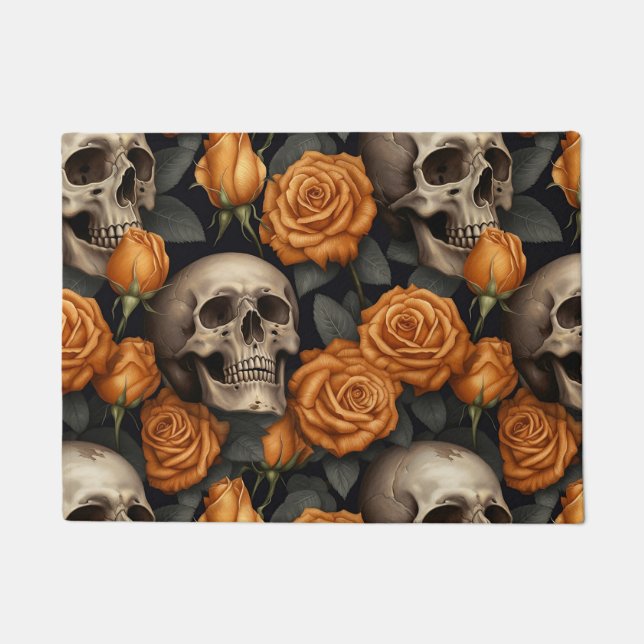 A Skull and Roses Series Design 11 Doormat (Front)