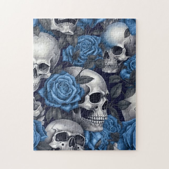 A Skull and Roses Series Design 12 Jigsaw Puzzle (Vertical)