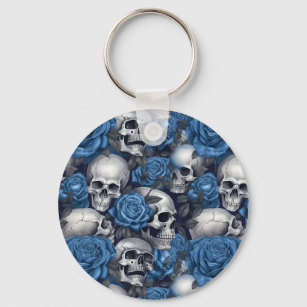 A Skull and Roses Series Design 12 Key Ring