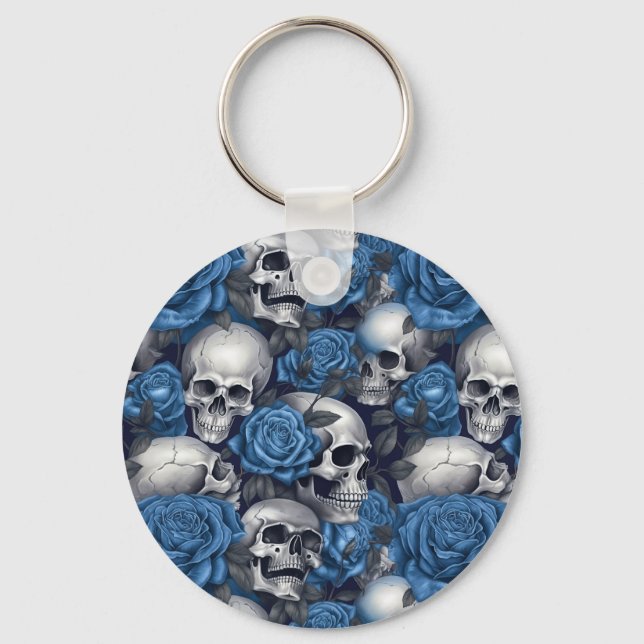 A Skull and Roses Series Design 12 Key Ring (Front)