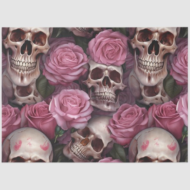 A Skull and Roses Series Design 4 Tissue Paper (Front)