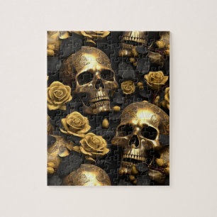 A Skull and Roses Series Design 8 Jigsaw Puzzle