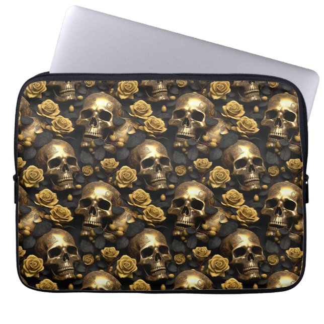 A Skull and Roses Series Design 8 Laptop Sleeve (Front)