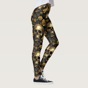 A Skull and Roses Series Design 8 Leggings