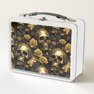 A Skull and Roses Series Design 8 Metal Lunch Box