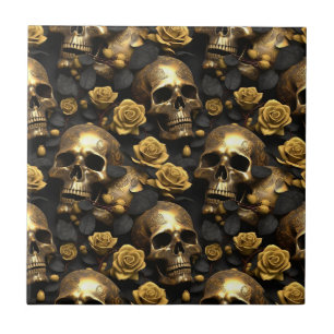 A Skull and Roses Series Design 8 Tile