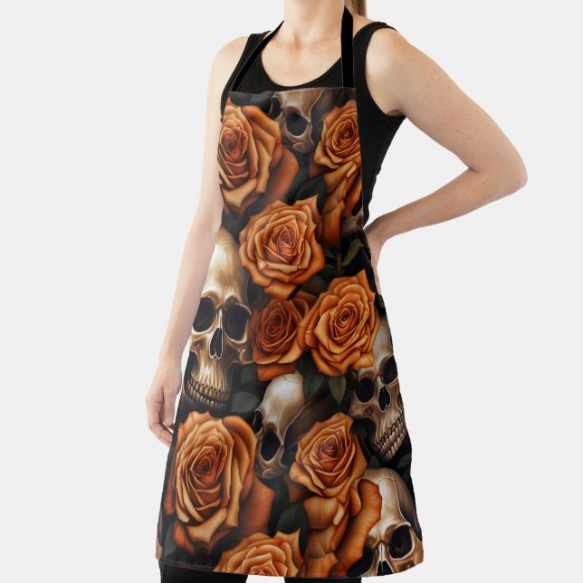 A Skull and Roses Series Design 9 Apron (Insitu)