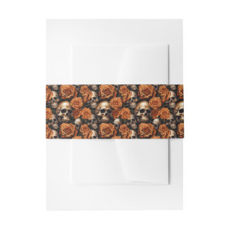 A Skull and Roses Series Design 9 Invitation Belly Band