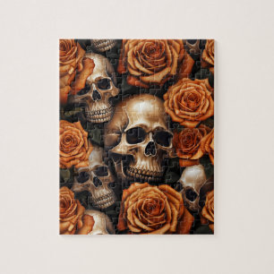 A Skull and Roses Series Design 9 Jigsaw Puzzle