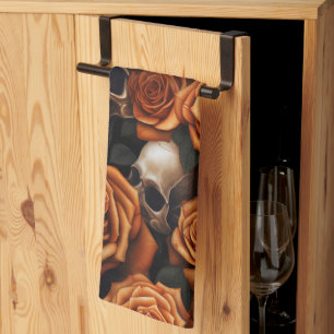 A Skull and Roses Series Design 9 Tea Towel