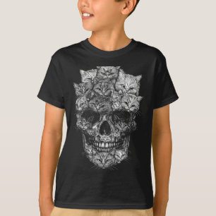 A Skull But It's Cats Kitty Skeleton Halloween T-Shirt