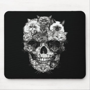 A Skull But Its Cats Kitty Skeleton Halloween Cat Mouse Mat