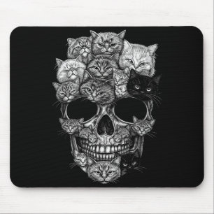A Skull But Its Cats Kitty Skeleton Halloween Cat Mouse Mat