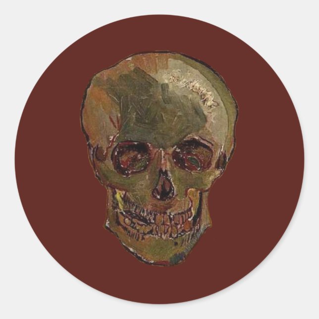 A Skull by Vincent van Gogh Classic Round Sticker (Front)