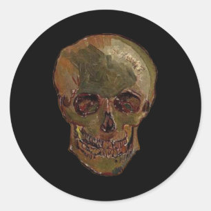 A Skull by Vincent van Gogh Classic Round Sticker