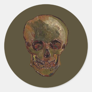 A Skull by Vincent van Gogh Classic Round Sticker
