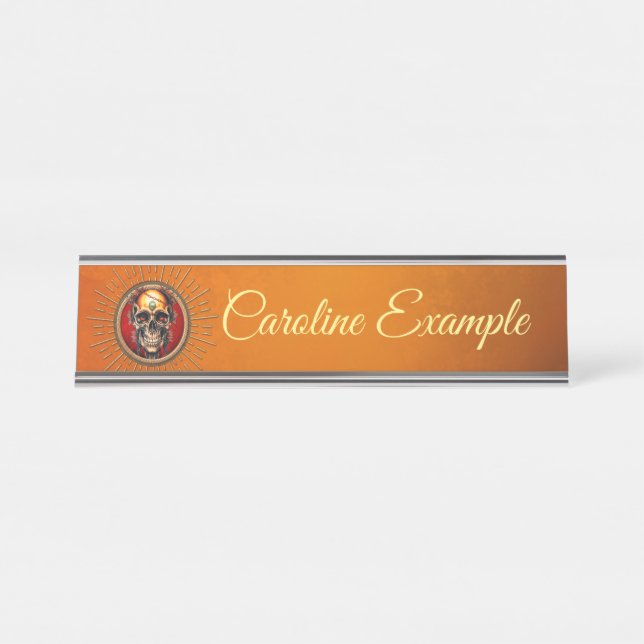 A skull  desk name plate (Front)