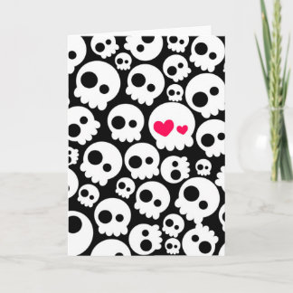 A skull in love holiday card