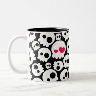 A skull in love Two-Tone coffee mug