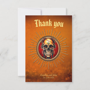 A skull thank you card