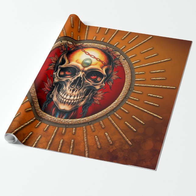 A skull  wrapping paper (Unrolled)