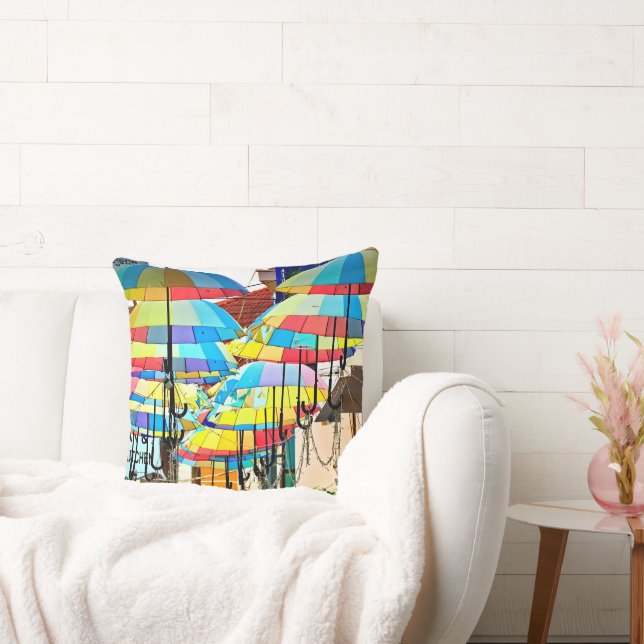 A Sky of Umbrellas in Siem Reap Cushion (Couch)