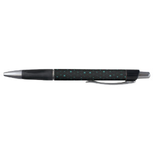 A sleek black pen with a silver tip and clip