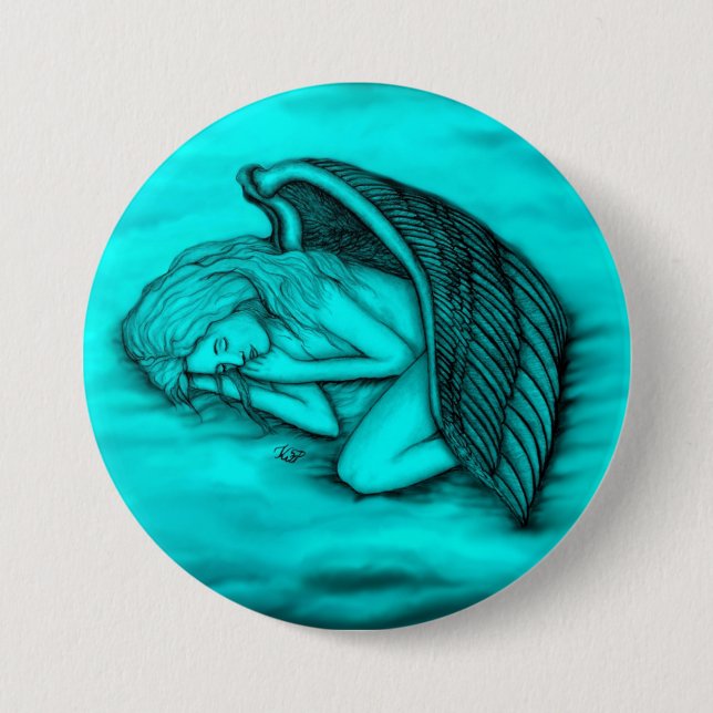 A sleeping Angel 7.5 Cm Round Badge (Front)