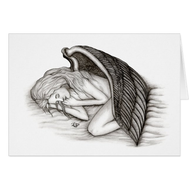 A sleeping Angel , black and white (Front Horizontal)