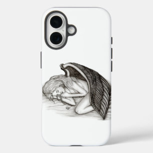 A sleeping Angel , black and white iPhone 16 Case