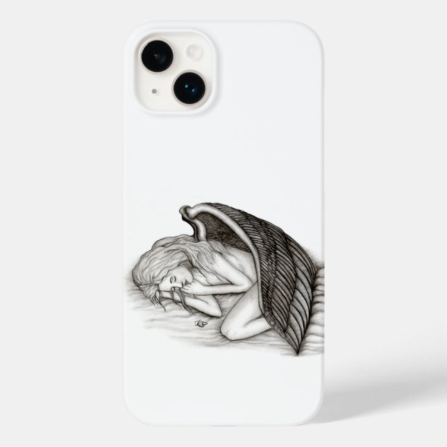 A sleeping Angel , black and white Case-Mate iPhone Case (Back)