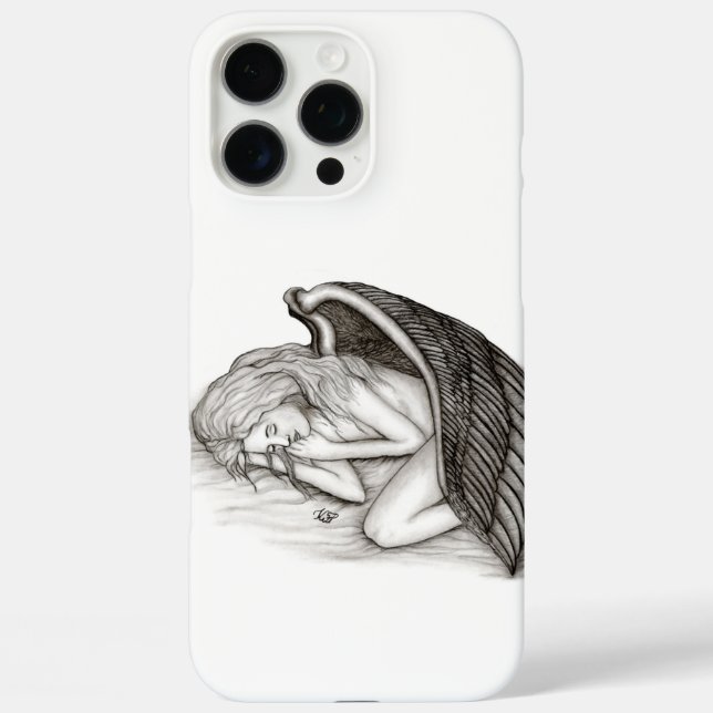 A sleeping Angel , black and white Case-Mate iPhone Case (Back)