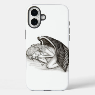 A sleeping Angel , black and white iPhone 16 Plus Case
