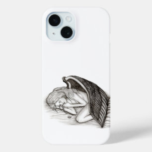 A sleeping Angel , black and white design iPhone 15 Case