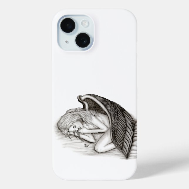 A sleeping Angel , black and white design Case-Mate iPhone Case (Back)