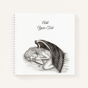 A sleeping Angel , Black and white Design Notebook