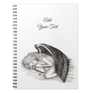 A sleeping Angel , Black and white Design Notebook
