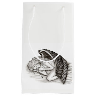 A sleeping Angel , Black and white Design - Pencil Small Gift Bag