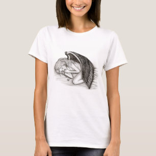 A sleeping Angel , Black and white Design T-Shirt