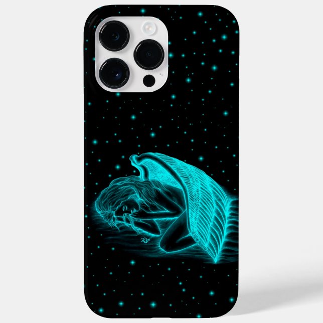 A sleeping Angel in black and green design Case-Mate iPhone Case (Back)