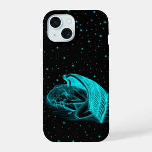 A sleeping Angel in black and green design iPhone 15 Case