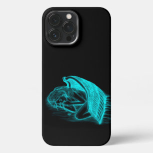 A sleeping Angel in black and green Design iPhone 13 Pro Max Case