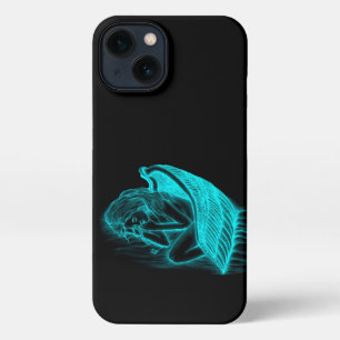 A sleeping Angel in black and green Design iPhone 13 Case