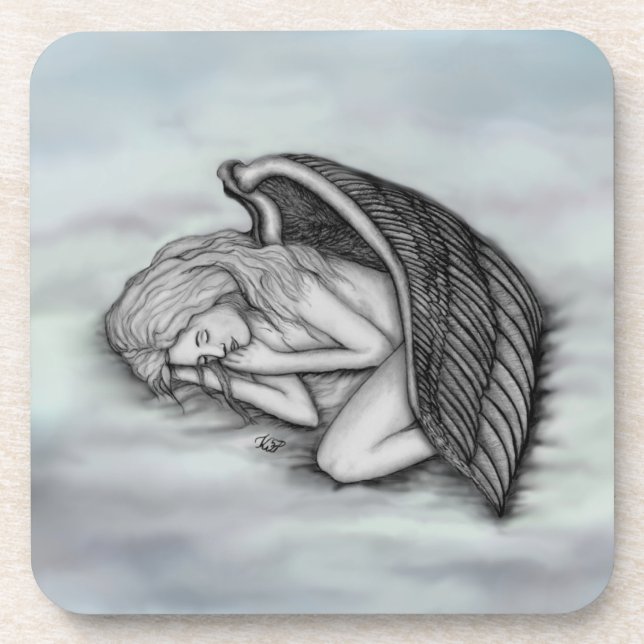 A sleeping Angel on the heavens clouds Coaster (Front)