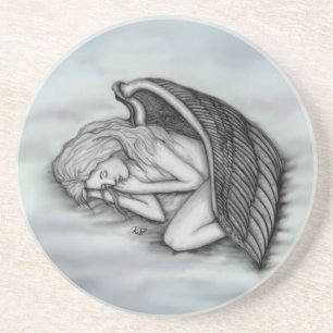 A sleeping Angel on the heavens clouds Coaster